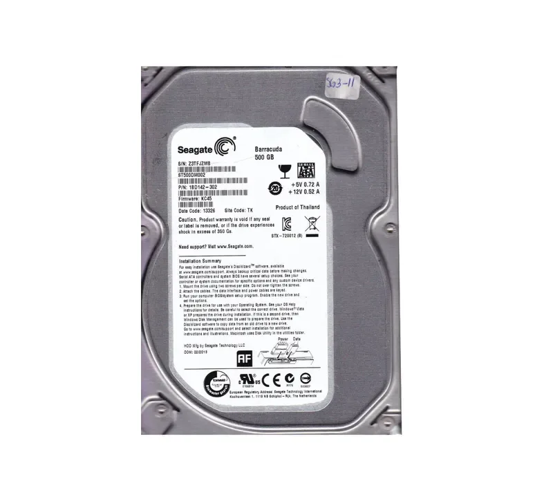 1BD142-302 - Seagate BarraCuda 7200.12 500GB 7200RPM SATA 6Gb/s 16MB Cache 3.5-inch Hard Drive