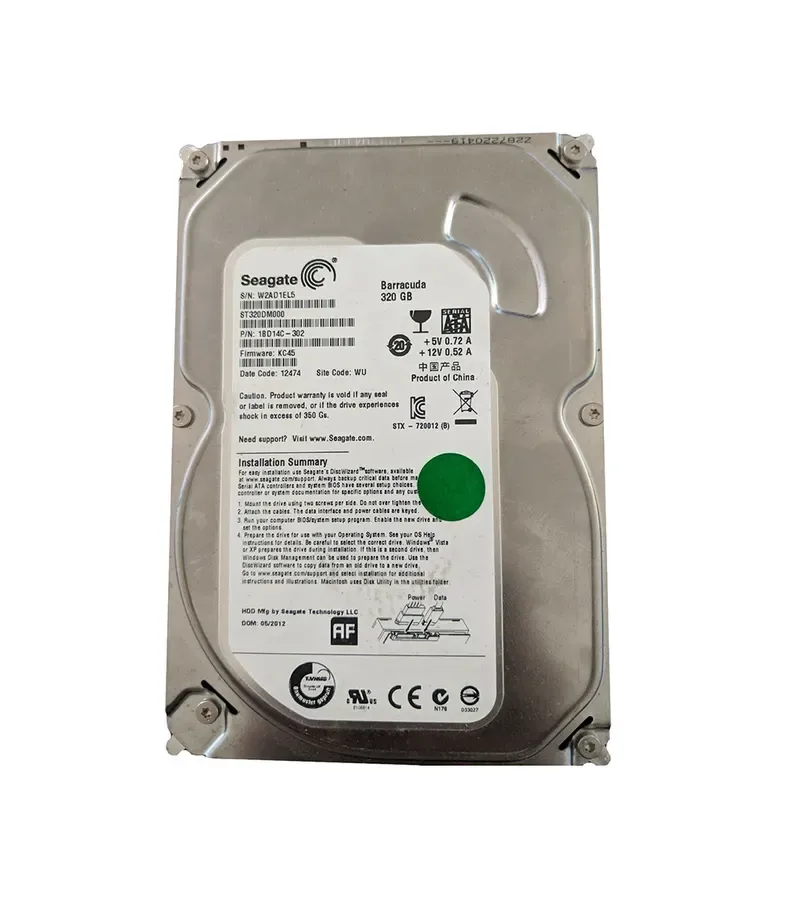 1BD14C-900 - Seagate BarraCuda 320GB 7200RPM SATA 6Gb/s 16MB Cache 3.5-inch Hard Drive