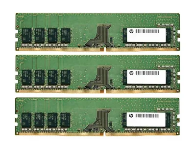 1D0C0AV - HP 24GB Kit (3X8GB) DDR4-3200MHz PC4-25600 ECC Unbuffered CL22 288-Pin UDIMM 1.2V Single Rank Memory