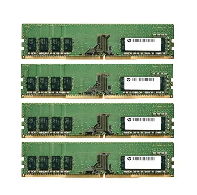 1D0C4AV - HP 32GB Kit (4X8GB) DDR4-3200MHz PC4-25600 ECC Unbuffered CL22 288-Pin UDIMM 1.2V Single Rank Memory