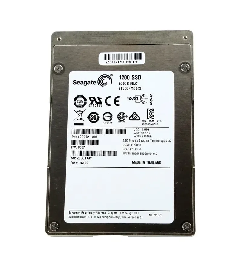 1GD272-007 - Seagate 1200 800GB Multi-Level-Cell SAS 12Gb/s 2.5-inch Solid State Drive