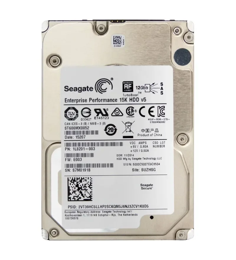 1L8201-003 - Seagate Enterprise Turbo SSHD 300GB SAS 12Gb/s 15000RPM 128MB Cache 512E 2.5-inch Solid State Hybrid Drive