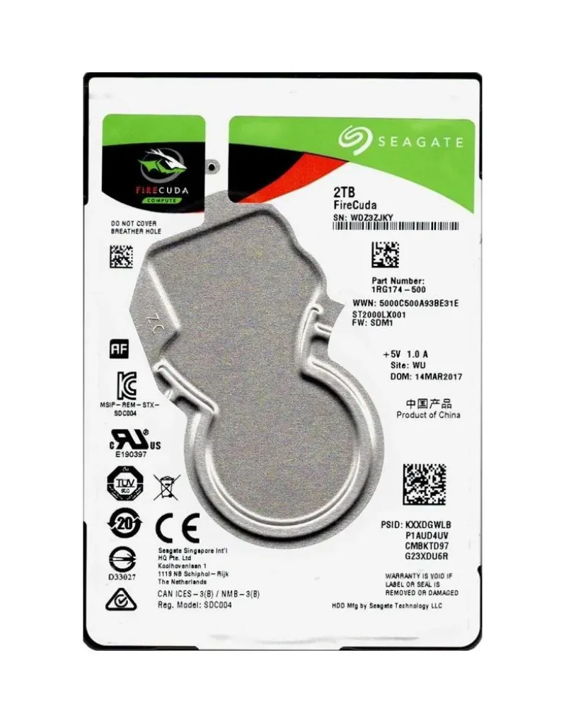 1RG174-500 - Seagate 2TB 5400RPM SATA 6Gb/s 2.5-inch Hard Drive