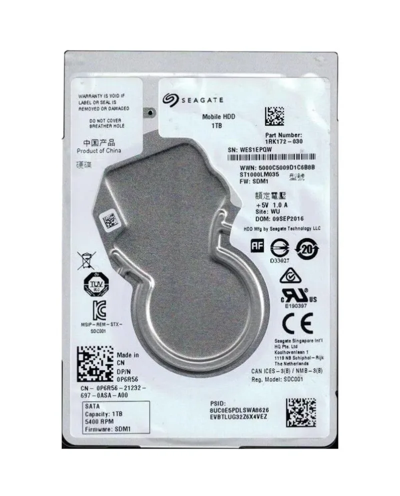 1RK172-030 - Seagate 1TB 5400RPM SATA 6Gb/s 2.5-inch Hard Drive