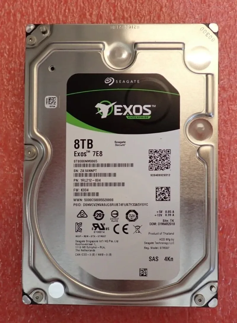 Seagate 1RL212-004 Exos 7E8 8TB 7200RPM SAS 12G 3.5 4Kn Hot-Plug Hard Drive HDD St8000Nm0065. In Stock