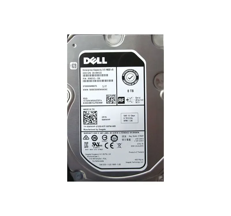 1RM212-150 - Seagate Capacity V.5 8TB 7200RPM SAS 12Gb/s 256MB Cache 512e 3.5-inch Hard Drive
