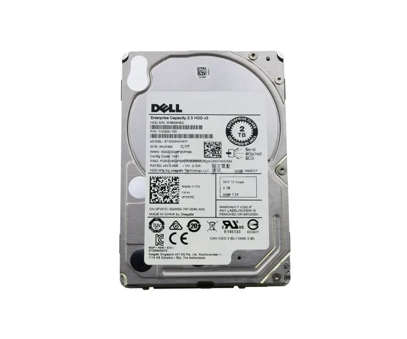 1VD200-150 - Seagate Capacity 2TB SAS 12Gb/s 128MB Cache 512n 2.5-inch Enterprise Hard Drive