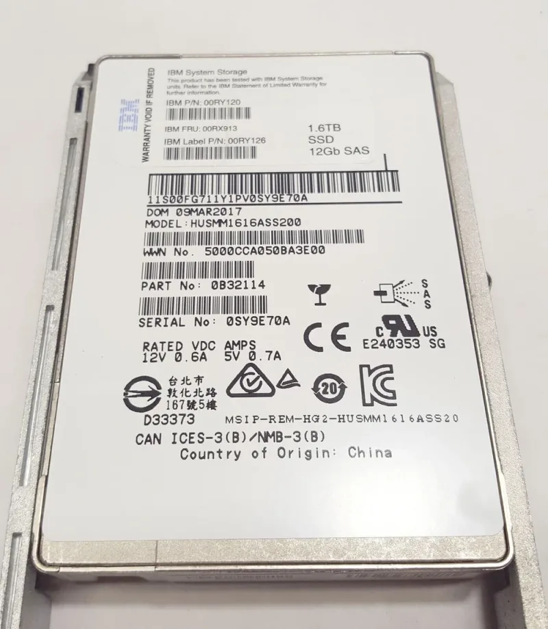 IBM 2076-AHH4 1.6TB SAS 12Gb/s 2.5-inch Solid State Drive For Storwize V7000 Gen2. In Stock
