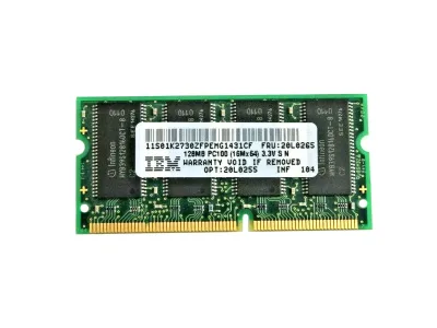20L0255 - IBM 128MB PC100 100MHz non-ECC Unbuffered CL2 144-Pin SoDimm Memory Module for ThinkPad