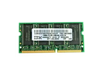 20L0265 - IBM 128MB SDRAM,-100MHz PC100 non-ECC Unbuffered CL2 144-Pin SoDIMM Memory Module