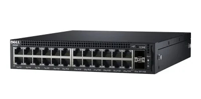 210-ADPL - Dell EMC Networking X1026 24 x Ports 10/100/1000Base-T + 2 x Ports Gigabit SFP Rack-Mountable Layer 2 Managed Gigabit Ethernet Network Switch