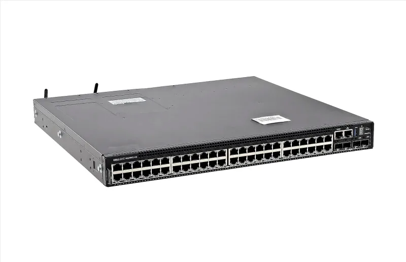 Dell 210-ASPT PowerSwitch N3200-ON 48-Ports 10/100/1000Base-T RJ-45 + 4-Ports SFP+ + 2-Ports QSFP28 Layer 3 Managed 1U Rack-mountable Stackable Gigabit Ethernet Network Switch. In Stock