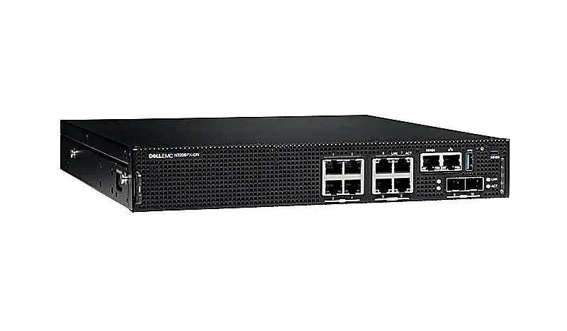 Dell 210-AWZK PowerSwitch N3208PX-ON 8-Ports PoE+ RJ-45 10/100/1000Base-T 2-Ports SFP+ 10GBase-X Layer 3 Managed Gigabit Ethernet Network Switch. In Stock