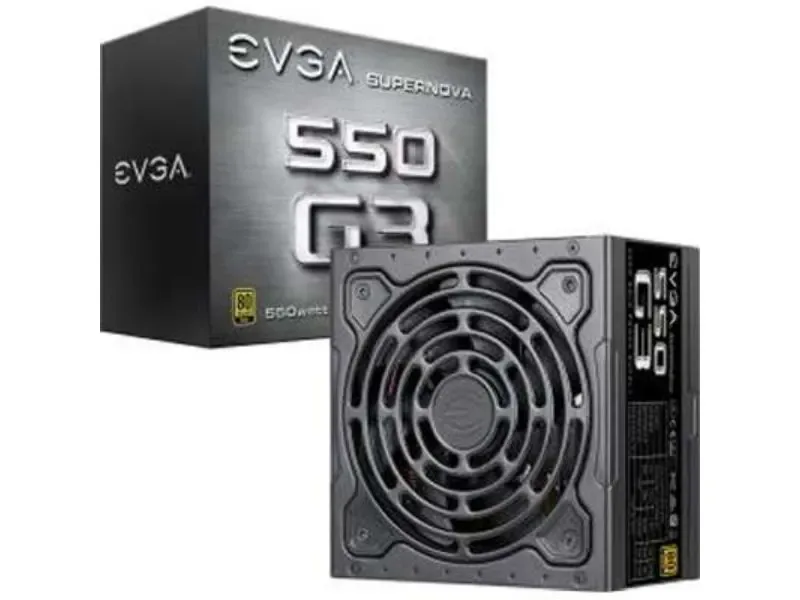 220-G3-0550-Y1 - EVGA SuperNOVA 550 G3 550-Watts 80 Plus Gold Certified Fully Modular Eco Mode with HDB Fan Power Supply