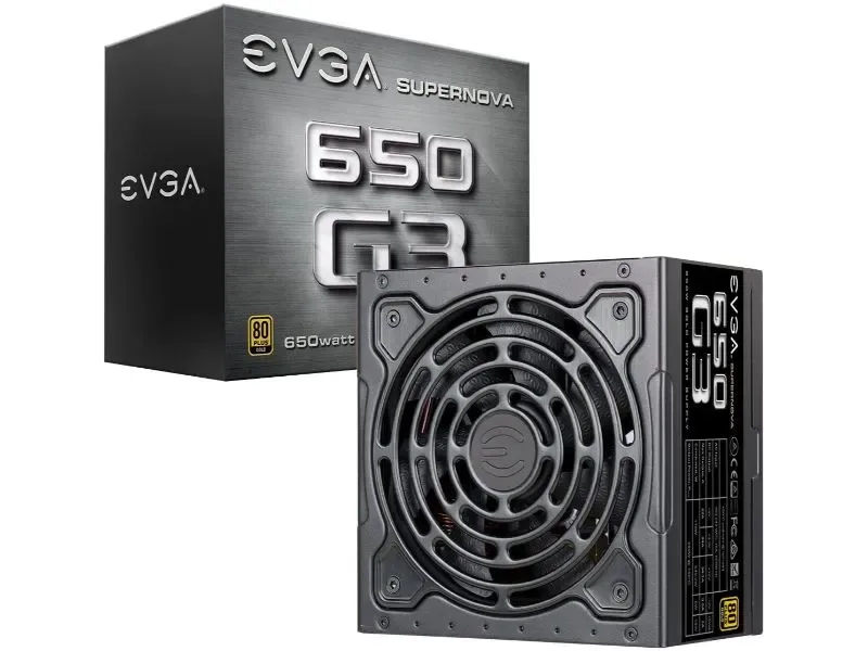 220-G3-0650-Y1 - EVGA SuperNOVA 650 G3 650-Watts 80 Plus Gold Certified Fully Modular Eco Mode with HDB Fan ATX Power Supply
