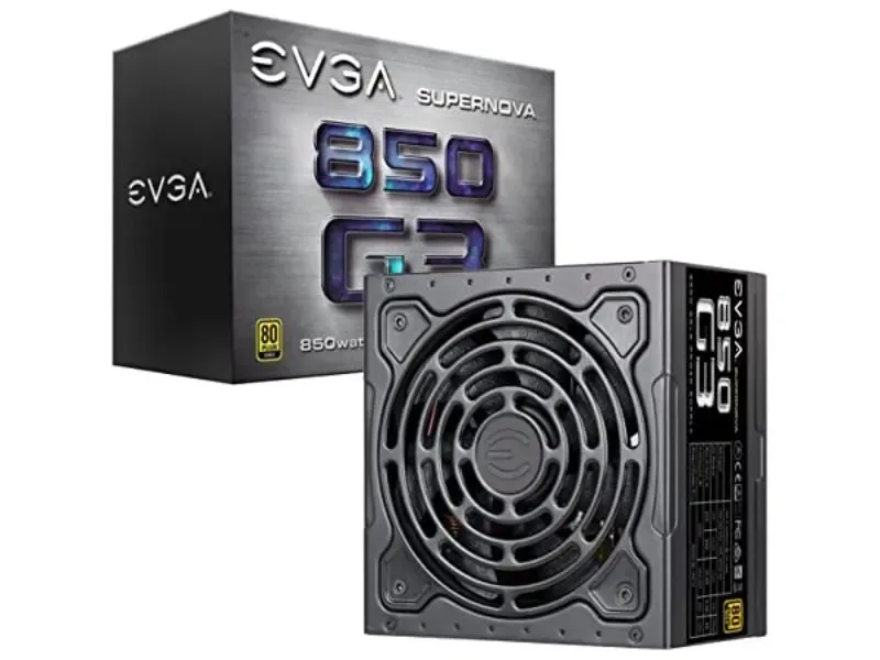 220-G3-0850-X1 - EVGA SuperNOVA 850 G3 850-Watts 80 Plus Gold Fully Modular Eco Mode with HBD Fan ATX Power Supply