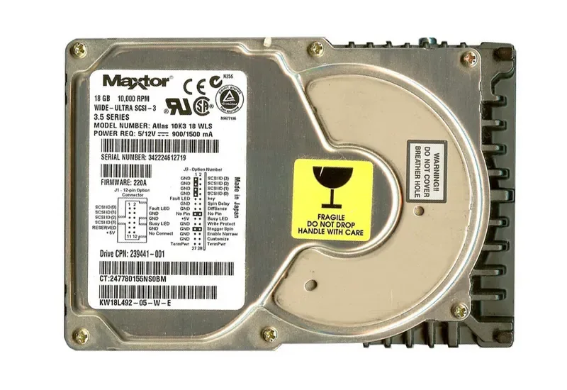 239441-001 - Compaq 18.2GB 10000RPM Ultra-3 Wide SCSI 3.5-inch Hard Drive