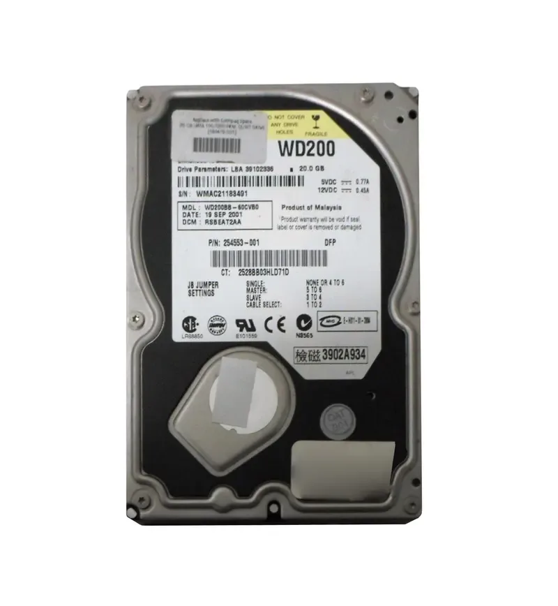 254553-001 - Compaq 20GB 7200RPM IDE 3.5-inch Hard Drive