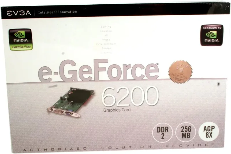 256-A8-N295-BX - EVGA e-GeForce 6200 LE 256MB GDDR2 DVI/ D-Sub/ VGA/ AGP 4x/8x Video Graphics Card