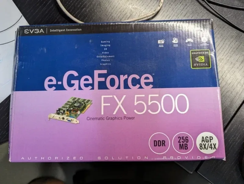 256-A8-N313-TR - EVGA e-GeForce FX 5500 256MB DDR 128-Bit DVI/ D-Sub/ S-Video Out/ AGP 4X/8X Video Graphics Card