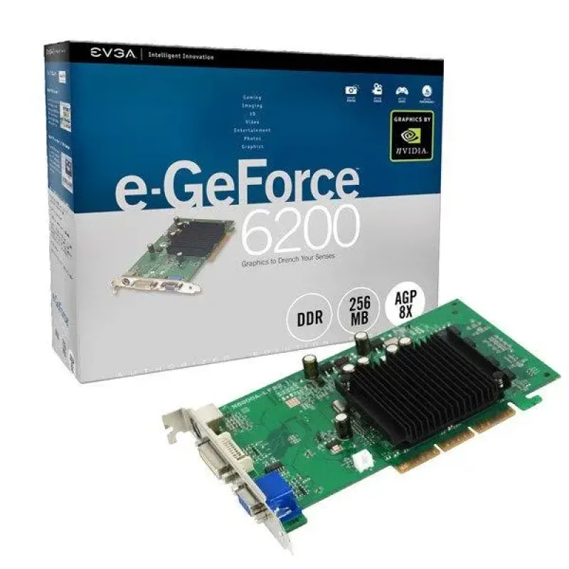 256-A8-N327-AX - EVGA e-GeForce 6200 256MB DDR 64-Bit AGP 4X/8X Video Graphics Card