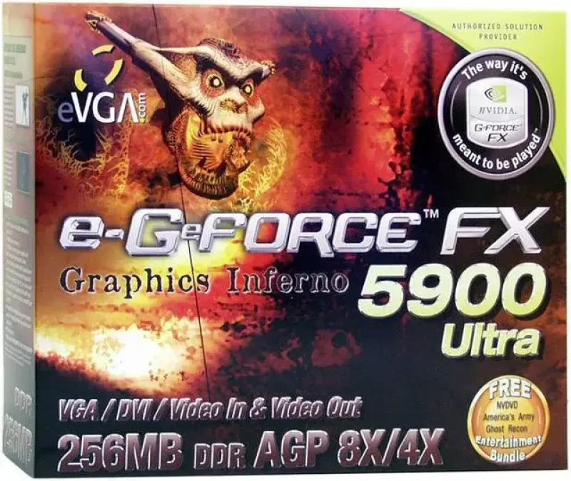 256-A8-N328-K3 - EVGA GeForce FX 5900 Ultra 256MB DDR 256-Bit AGP 4X/8X Video Graphics Card