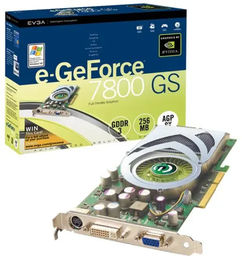 256-A8-N508-KS - EVGA GeForce 7800 GS 256MB GDDR3 256-Bit AGP 4X/8X Video Graphics Card