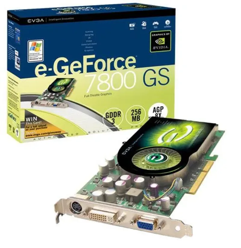 256-A8-N508-LR - EVGA GeForce 7800 GS 256MB GDDR3 256-Bit AGP 4X/8X Video Graphics Card