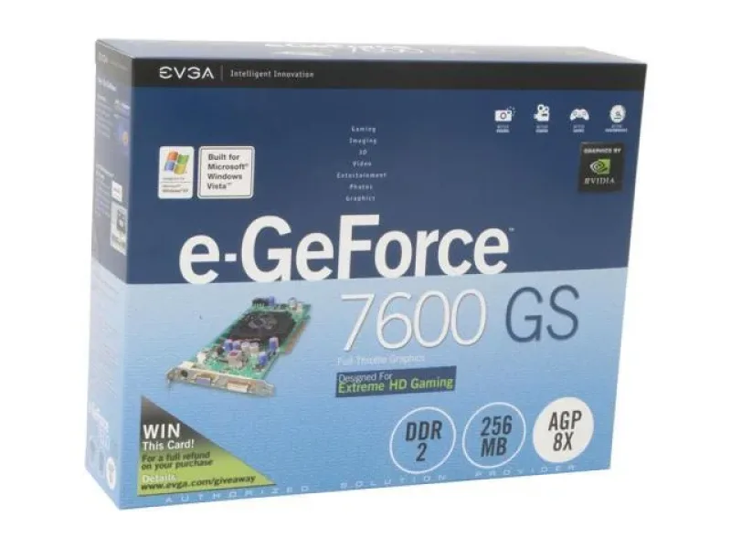 256-A8-N542-A1 - EVGA GeForce 7600GS 256MB 128-Bit GDDR2 AGP 4X/8X Video Graphics Card
