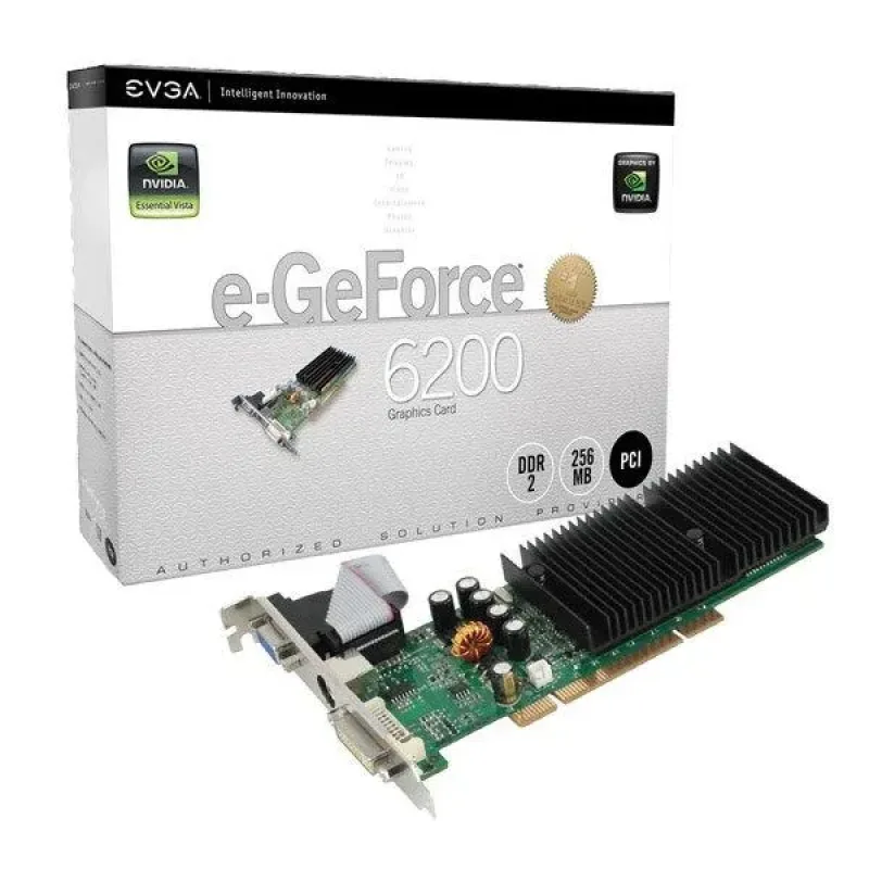 256-P1-N399-B3 - EVGA GeForce 6200 256MB GDDR2 64-Bit PCI DVI/ D-Sub/ S-Video Out Video Graphics Card