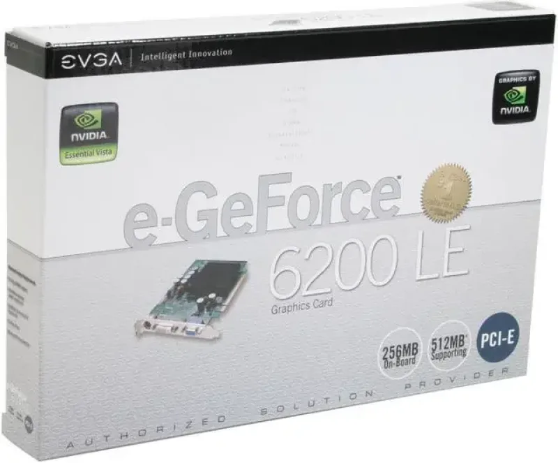256-P2-N297-LA - EVGA GeForce 6200 LE TC 512MB (256MB on board) 64-Bit GDDR2 PCI Express x16 D-Sub/ HDTV/ S-Video Out/ DVI Video Graphics Card