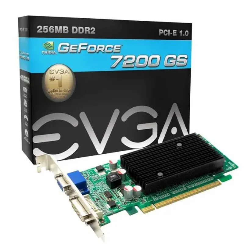 256-P2-N711-R1 - EVGA GeForce 7200 GS 256MB DDR2 PCI Express x16 DVI/ VGA Video Graphics Card