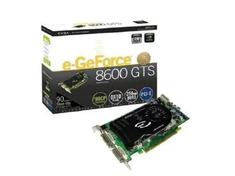 256-P2-N751-R1 - EVGA e-GeForce 8600 GT 256MB 128-Bit GDDR3 PCI Express x16 SLI Support Video Graphics Card