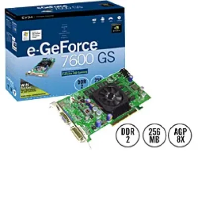 256A8N536BX - EVGA e-GeForce 7600 GS 256MB 256-Bit DDR2 AGP 8x/4x/ HDTV/ S-Video Out Video Graphics Card