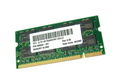 268044-021 - Compaq 512MB DDR-333MHz PC2700 non-ECC Unbuffered CL2.5 200-Pin SoDimm Memory Module