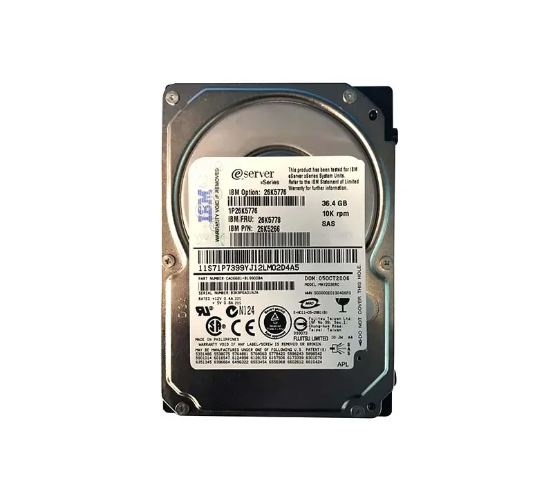 26K5778 - IBM 36.4GB 10000RPM SAS SFF 2.5-inch Non Hot Swapable Hard Disk Drive