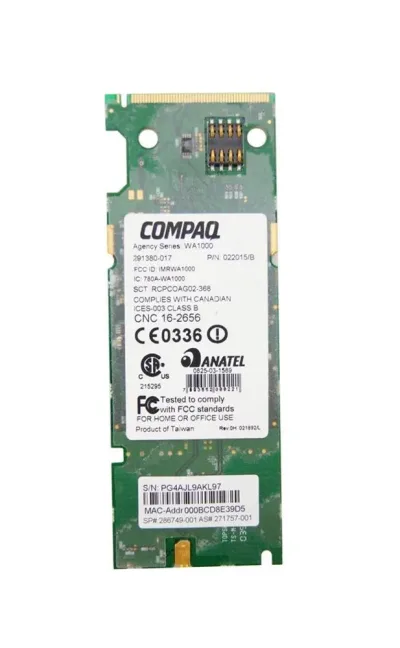 271757-001 - HP EVO 802.11B Wireless Lan (WLAN) Network Interface Card