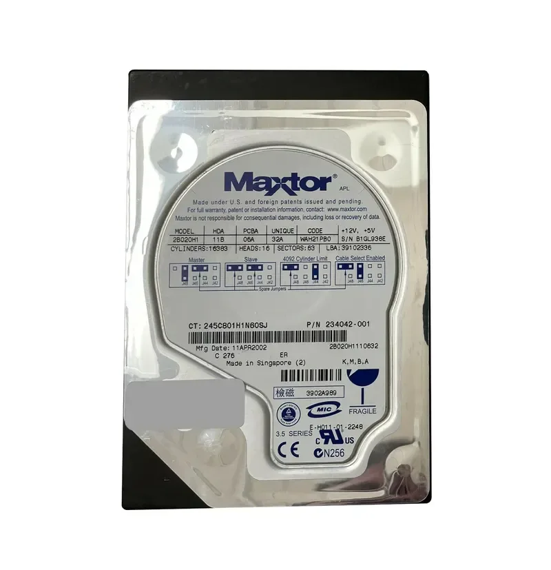 2B020H1110632 - Maxtor Fireball 541DX 20.4GB 5400RPM ATA-100 2MB Cache 3.5-inch Hard Drive