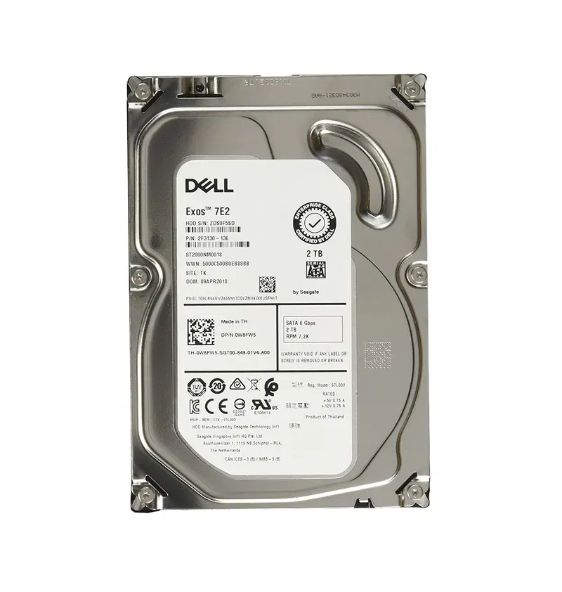2F3130-136 - Seagate Exos 7E2 2TB 7200RPM SATA 6Gb/s 128MB Cache 512n 3.5-inch Hard Drive