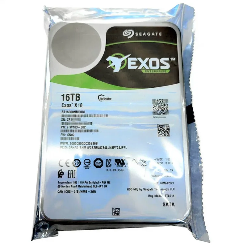 Seagate 2TW103-881 Exos X18 Series 16TB 7200RPM SATA 6Gb/s (512e) 3.5-Inch Enterprise Hard Drive. In Stock