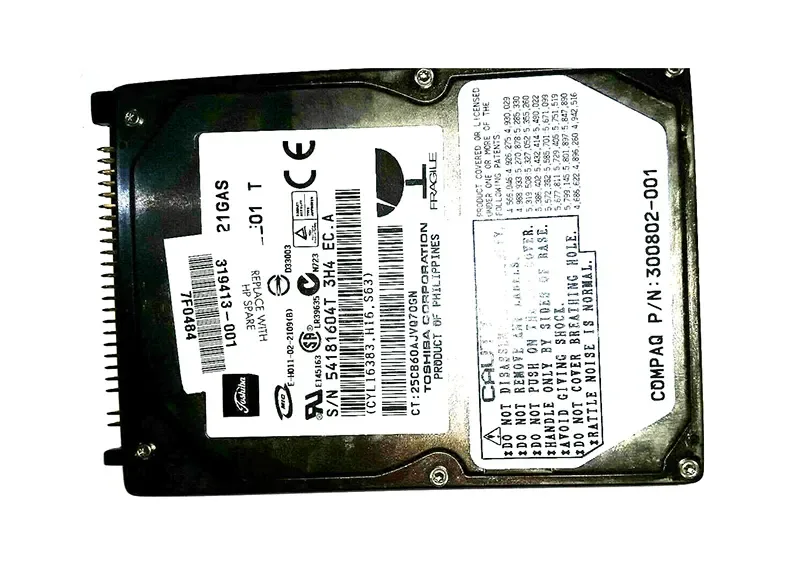 300802-001 - HP 30GB 4200RPM ATA-100 2MB Cache 2.5-inch Hard Drive