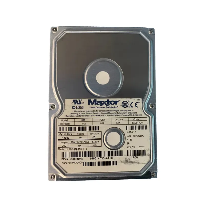 30768H1 - Maxtor DiamondMax VL 30 7.6GB 5400RPM ATA-100 512KB Cache 3.5-inch Hard Drive