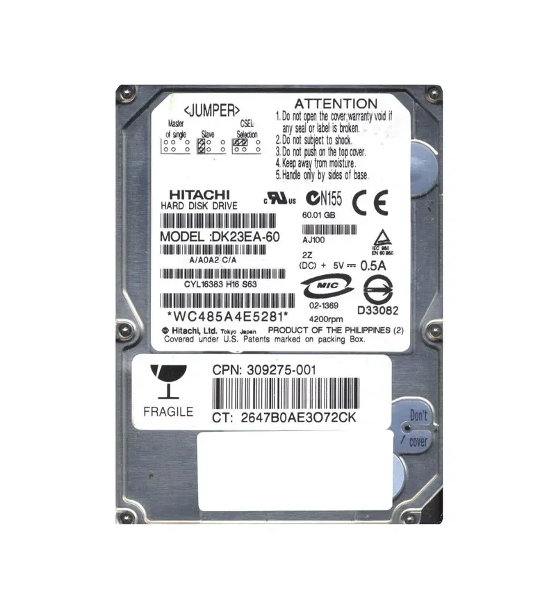 309275-001 - Compaq 60GB 4200RPM ATA IDE 2.5-inch Hard Drive