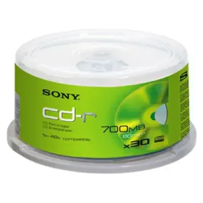 30CDQ80RSX - Sony CDQ80 48x CD-R Media - 700MB - 120mm Standard - 30 Pack Spindle