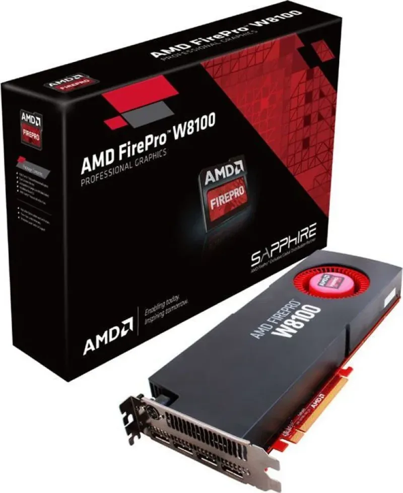 31004-47-40A - Sapphire FirePro W8100 8GB DirectGMA Support 4-DisplayPort 1.2 Outputs PCI Express 3.0 Video Graphics Card