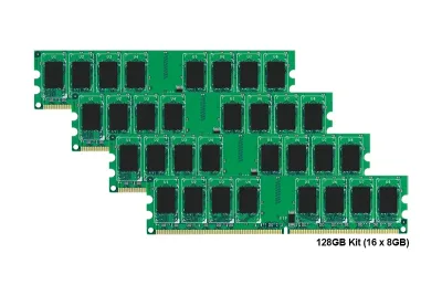 311-9238 - Dell 128GB Kit (16 X 8GB) DDR2-667MHz PC2-5300 ECC Registered CL5 240-Pin DIMM 1.8V Single Rank Memory