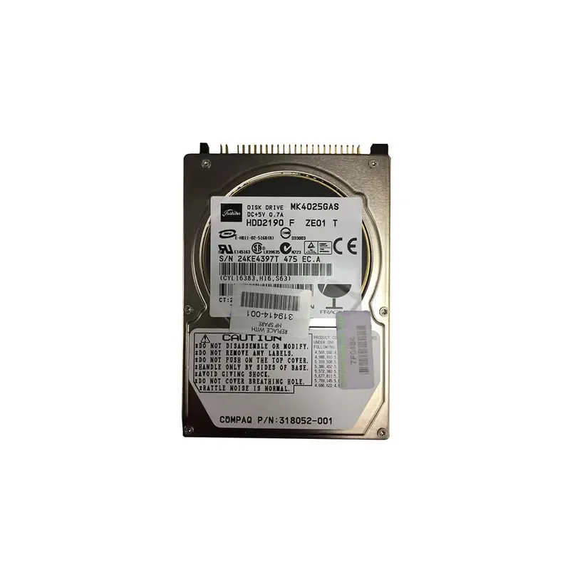 318052-001 - HP 40GB 4200RPM IDE Ultra ATA-100 2.5-inch Hard Drive