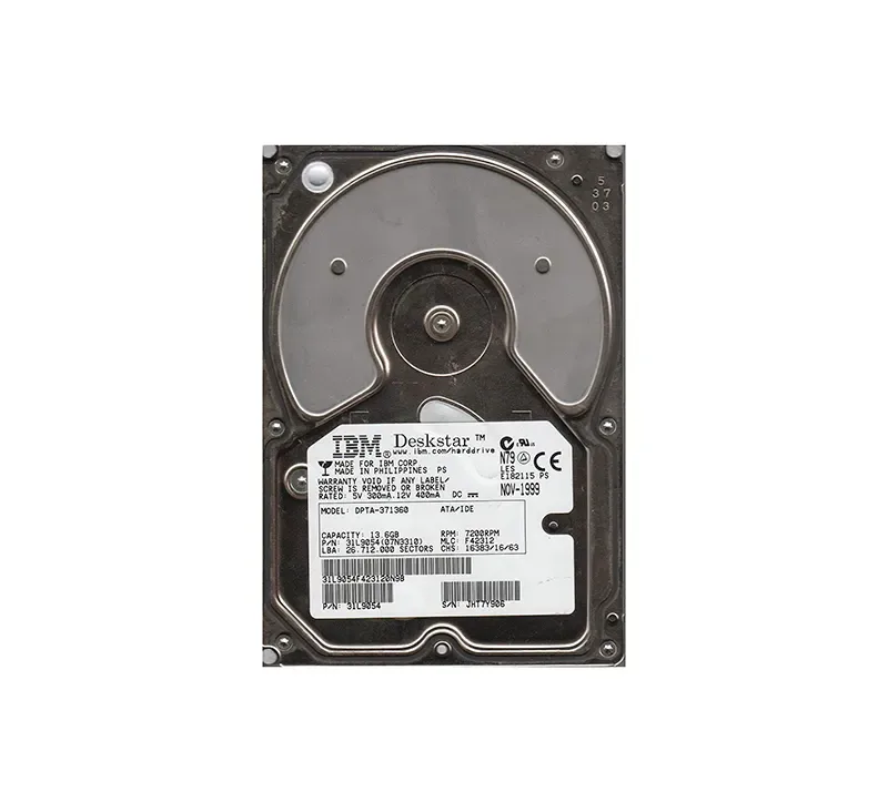 31L9054 - IBM Deskstar 34GXP 13.6GB 7200RPM ATA-66 2MB Cache 3.5-inch Hard Drive
