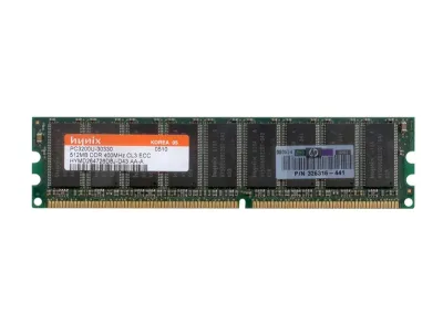 326316-441 - HP 512MB DDR 400MHz PC-3200 ECC Unbuffered CL3 184-pin DIMM Memory Module