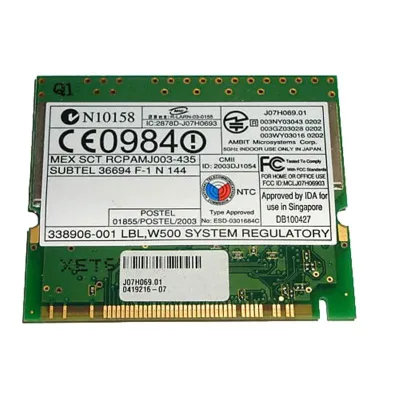 338906-001 - HP W500 Mini PCI WiFi 802.11a/b/g Wireless LAN (WLAN) Network Interface Card